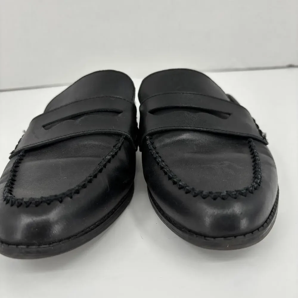 Lucky Brand Esila Mule Shoe Womens Size 9 Black Leather Slip On - Picture 6 of 12